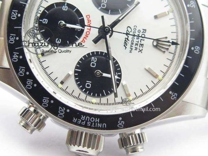 0112 Daytona 6263 SS White Black Dial Black Tachymeter Bezel On SS Bracelet Venus Premium 3858